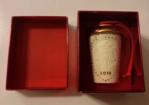 Nuevo en caja Starbucks 2016 Cristales de Swarovski cerámica mini taza de café adorno Navidad - Imagen 1 de 5