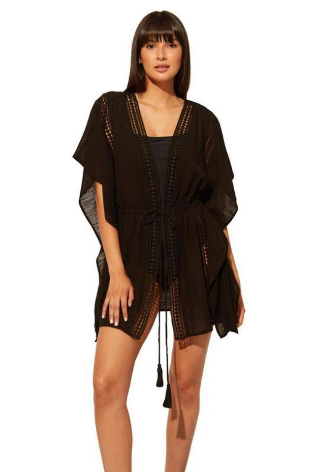 Bleu Rod Beattie 298030 Mujer India Bazaar Caftán Encubrimiento Negro Talla S Foto 1 de 2