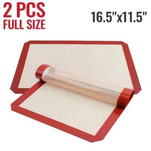 2er Pack Silikon Backmatte Antihaft Hitzebeständige Ofenmatten Toaster Liner Blatt - Bild 1 von 10