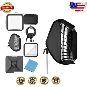 Professional 32x32 Softbox with Honeycomb Grid & S2 Bracket - Compact Design - Picture 1 of 11