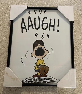 VTG Frames Print Peanuts by Charles M. Schulz Charlie Brown Baseball “AAUGH!" - Picture 1 of 9