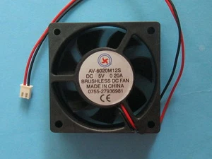 2 pcs Brushless DC Cooling Fan 5V 6020S 7 Blades 60x60x20mm Sleeve Bearing 2Wire - Picture 1 of 2
