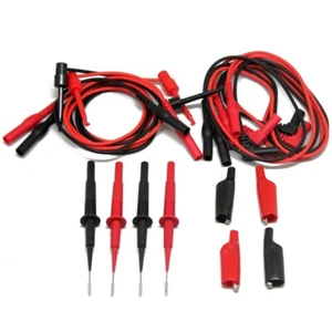 2 sets needle tip test leads for FLUKE multimeter test alligator clips T20155 US - Picture 1 of 10