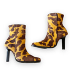 Vintage Giraffe Print Square Toe Boots Size 40 Eu Hair On Hide Timeless Brazil