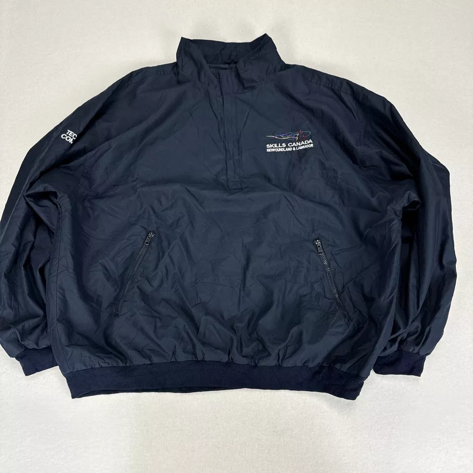 Vintage NORTH END Golf Windbreaker Jacket Mens XL Navy Blue Half Zip Polyester - Image 1 of 4