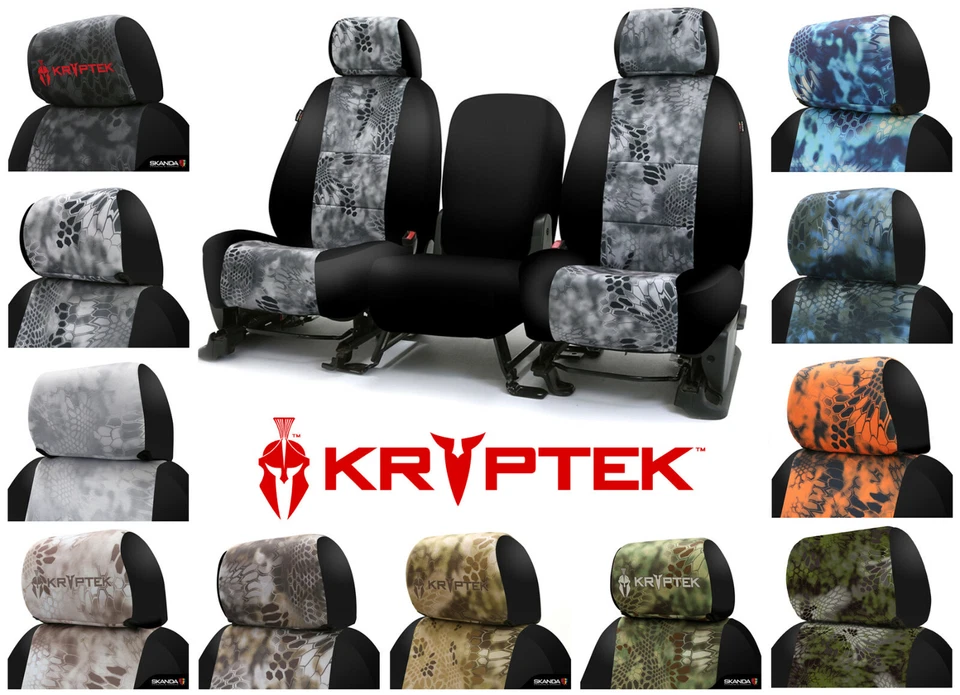 Fundas de asiento Kryptek Neosupreme personalizadas con cubierta lateral negra camuflaje Foto 1 de 1