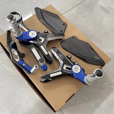 For BMW S1000RR 2019-2024 Carbon Fiber Adjustable Rearset FootPeg Footrest kit   - Image 1 of 4