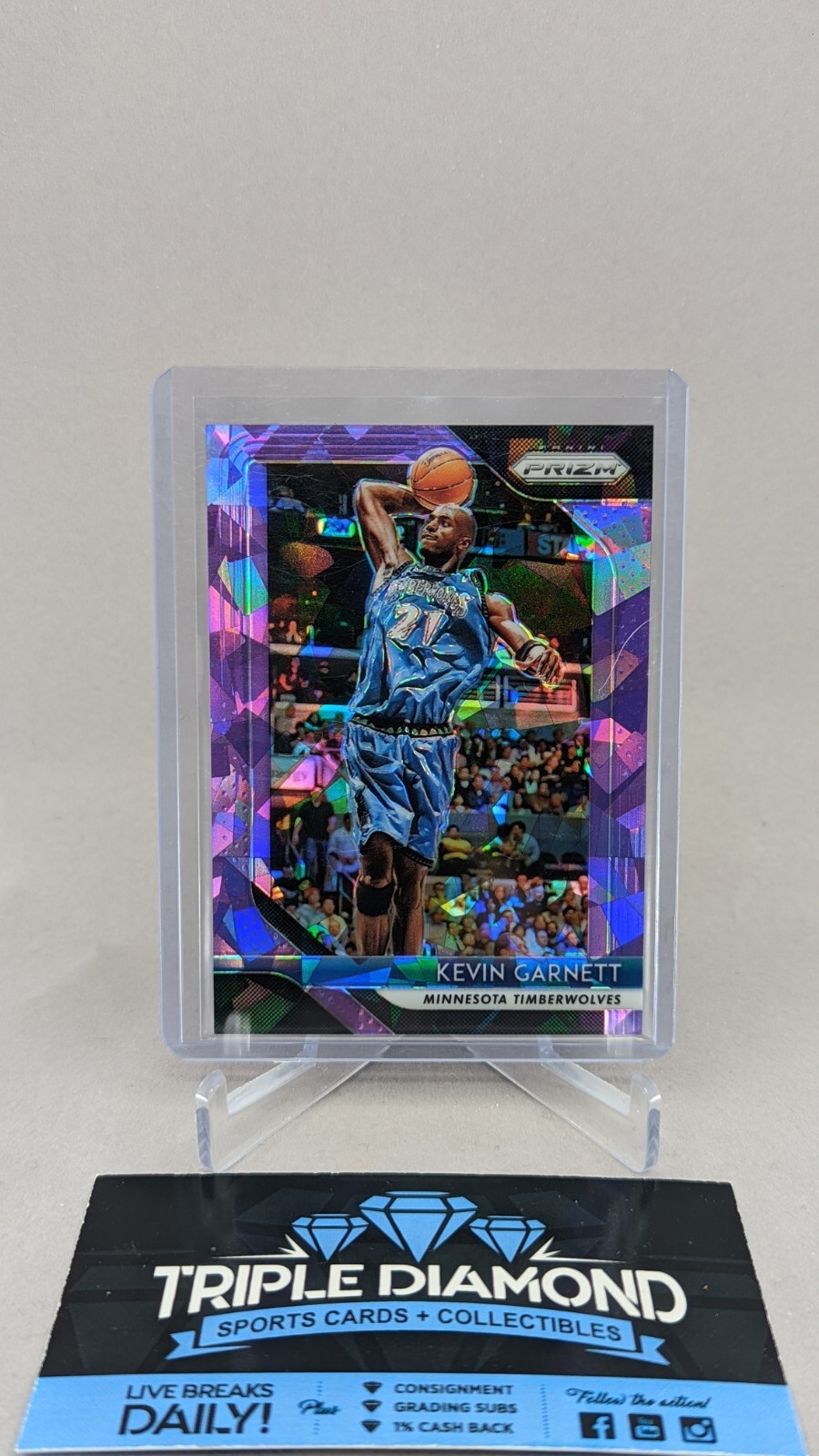 2018-19 Panini Prizm #235 Kevin Garnett Purple Ice Prizm 104/149 Wolves W713