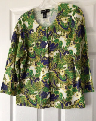 MERCER/MADISON WOMENS CARDIGAN SIZE XL VIBRANT PRINT PLS SEE PHOTOS  - Image 1 of 4
