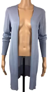 Eileen Fisher Lightweight Open Front Long Cardigan Sweater Viscose Blue EUC S - Picture 1 of 7