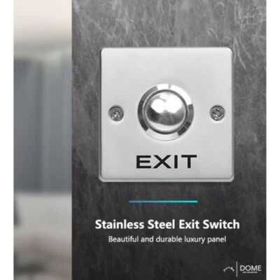IDOME Access Control Door Switch Exit Push Release Buttonn Stainless Steel UK