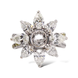 HARRY WINSTON Sunflower Diamond Semi Mounting 2.50-2.80 CT 18K White Gold - Picture 1 of 8