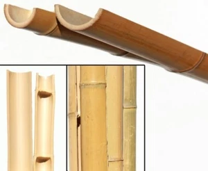 1 Stück Bambusrohr halbschale Moso gelb, gebleicht, Durch. 6- 7,5cm, Länge 240cm - Bild 1 von 5