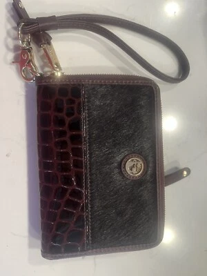 Spartina 449 Croc Phone Wrist Wallet Bordeaux $82 - Image 1 of 4