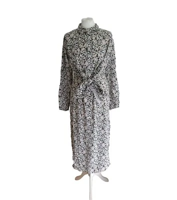 Marks & Spencer Womens Green Multi Patterned Floaty Waist Tie Shirt Dress. UK 8. - Image 1 of 4