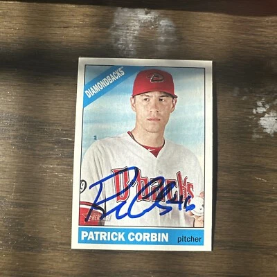Tarjeta autógrafa firmada por Patrick Corbin Diamondbacks 2015 Topps Heritage #66 Foto 1 de 2