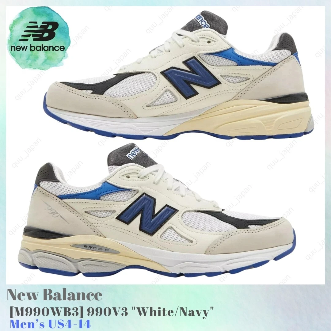 New Balance 990V3 White Navy M990WB3 Men's US4-14 New | eBay