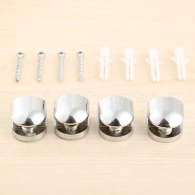 4pc Kitchen Zinc Alloy Glass Shelf Holder Clamp Brackets For 5mm-6mm Thick Glass - Image 1 of 4