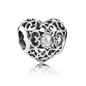 Authentic Pandora April Signature Heart Rock Cryst. 791784RC Birthday Birthstone - Picture 1 of 1