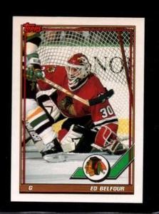 1991-92 Topps #20 Ed Belfour NMMT Blackhawks HOF *X117262 - Picture 1 of 2