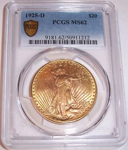 1925-D $20 Denver Choice St Gaudens Double Eagle PCGS MS62!!! - Picture 1 of 15