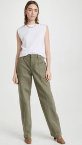 FRAME Denim Washed Military High Rise Relaxed Trouser Pants Women's Size 31 - Picture 1 of 7