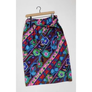 Falda De Colección ALICE Moda Polinesia Colorida Neón Floral Isla Hawaiana Grande - Imagen 1 de 9