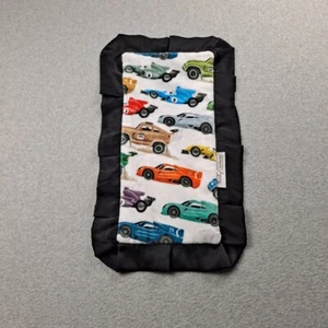 Minky Couture Lovey Burp Cloth 20" x 12" Soft Colorful Classic Racecars Satin - Picture 1 of 7