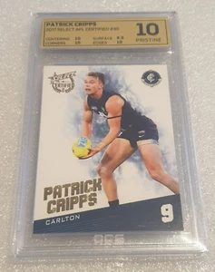 Tarjeta Patrick Cripps 2017 certificada - Carlton Blues - Pristine 10 - Imagen 1 de 1
