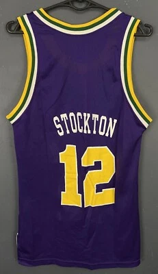 CAMISETA DE BALONCESTO VINTAGE PARA HOMBRE UTAH JAZZ JOHN STOCKTON #12 TALLA S 36 PEQUEÑA Foto 1 de 4