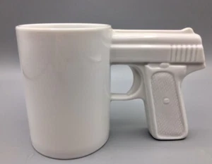 Topchoice MC2 Ceramic Mug Cup Coffee Pistol Trigger Grip Cup Handgun White Nice - Picture 1 of 9