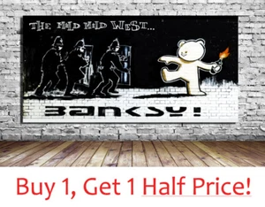 BANKSY MILD MILD WEST CANVAS WALL ART PRINT : Street Artwork *VARIOUS SIZES* - Picture 1 of 5