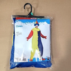 FunWorld Mens XL Clown Costume Set Jumpsuit Halloween Party Dress Up 9930WM NEW - Picture 1 of 8