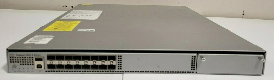 Conmutador Cisco Catalyst WS-C4500X-F-16SFP+ serie 4500X doble alimentación de vuelta al frente Foto 1 de 4