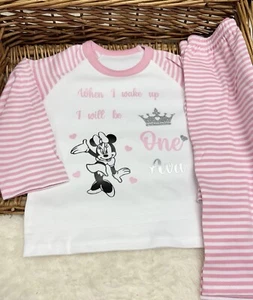 Birthday Girl Pjs When I Wake Up I Will Be One Age 1,2,3,4 Pyjamas - Picture 1 of 5