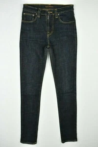 NUDIE JEANS High Kai Organic Twill Navy Denim Long Pants N663 W27 L32 - Picture 1 of 8