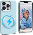 For iPhone 14 Pro MAGNETIC Case BABY BLUE Shockproof Silicone Premium Cover 6.1"