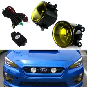Glass Lens Yellow Fog Lights w/Bulbs&Switch Harness Kit For 2015-17 Subaru WRX - Picture 1 of 12