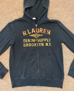 Denim & Supply Ralph Lauren Brooklyn NY Hoodie Mens M Distressed Long Sleeve Zip - Picture 1 of 7