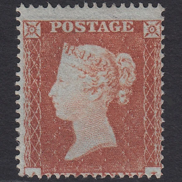 Z27_25 GB QV 1854 1d RED-BROWN PL 166 SG17-C1(1) AJ VF M MINT MISSING IMPRIMATUR - Image 1 of 2