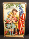 Antique Embossed Patriotic Postcard, Decoration Day, Postmarked Kansas 1916