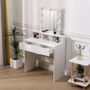 Home Dressing Table with LED Mirror Makeup Desk Vanity Table Set or no Stool - Picture 1 of 23