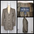 Vintage Ralph Lauren Plaid Blazer 100% Wool 4 Button Women's Size 6 #J1457