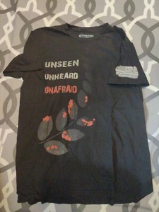 RANGER UP UNSEEN UNHEARD UNAFRAID BLACK GRAPHIC TSHIRT SZ. LARGE - Picture 1 of 5