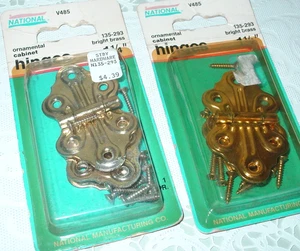 4 Vintage geprägte Schmetterling Schrank Strumpfhalter Tür Landhaus erhöhte Scharniere USA NOS - Bild 1 von 18