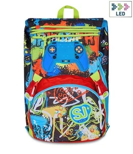 SJ GANG SEVEN ZAINO ESTENSIBILE BIG GAME LED BOY NEW COLLECTION SCUOLA - Foto 1 di 8