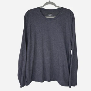 Untuckit Aston Mens Crew Neck Long Sleeve T-Shirt Cotton Blend Top Size XL Blue - Picture 1 of 11