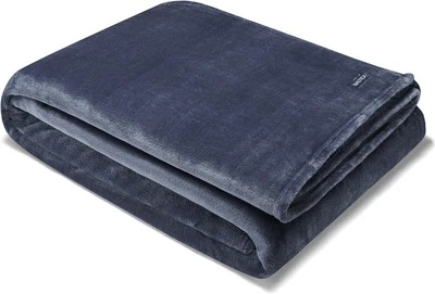 Nautica - King Blanket, Soft Plush Fleece Bedding, Ideal for King, Solid Navy  - Image 1 of 4