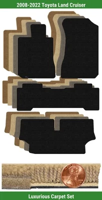 Juego de alfombrillas de lujo personalizadas para Toyota Land Cruiser 2008-2022 (4 piezas) #12IV Foto 1 de 4