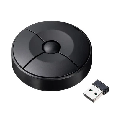 UFO Mouse, Bluetooth, USB-A Receiver, Wireless, Thin, Black - Image 1 of 4